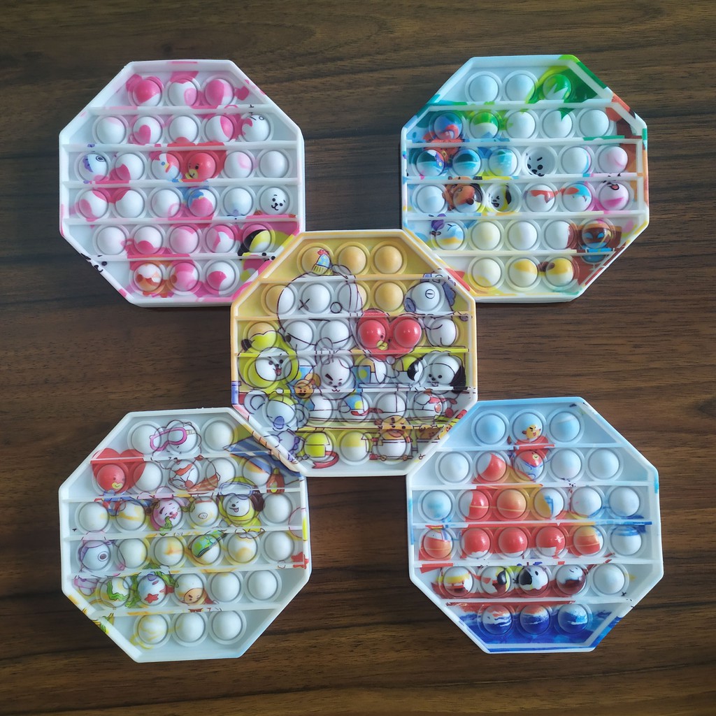 Pop It Fidged Toys Mainan TikTok Push Pop-Octagon BTS