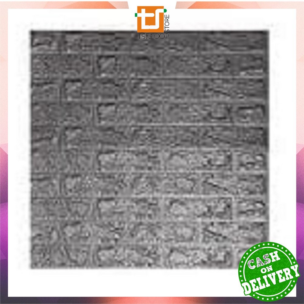 OFM-C206 Wallpaper Dinding Foam 3D Kecil Motif Batu Bata / Walpaper Stiker Dinding Dekorasi Kamar-Batu Bata SILVERABU