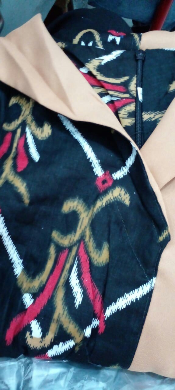 Tey-17 Batik Wanita Asj Sa Hrb026 Kenongo Kemeja Tosca Pendek