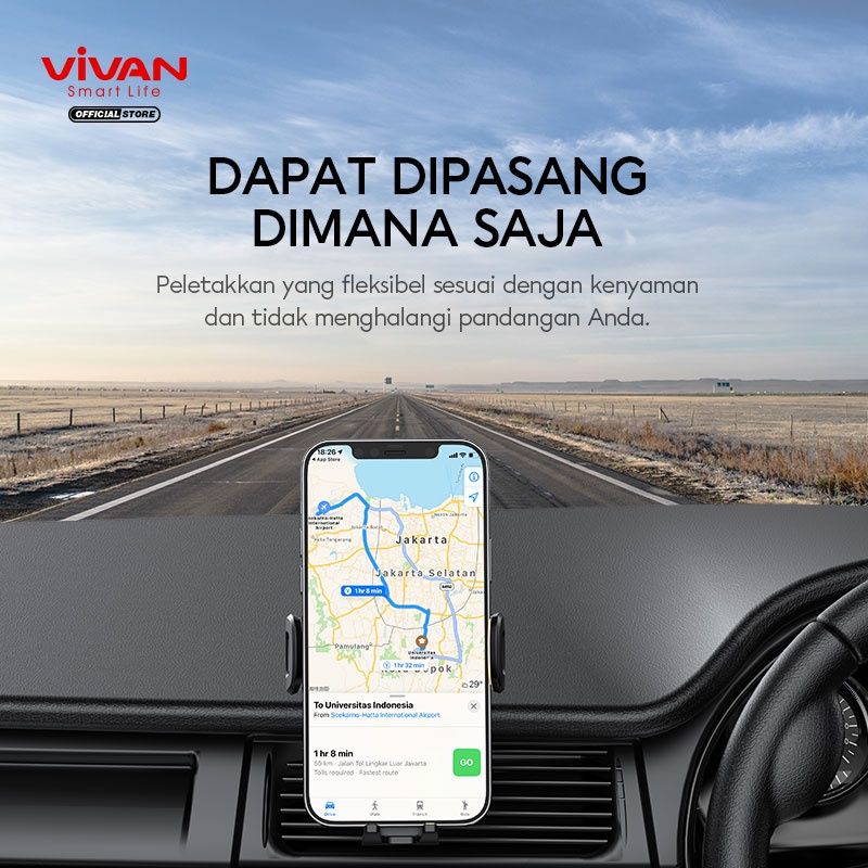 Vivan CHS10 Car Holder 360° Pengunci Otomatis