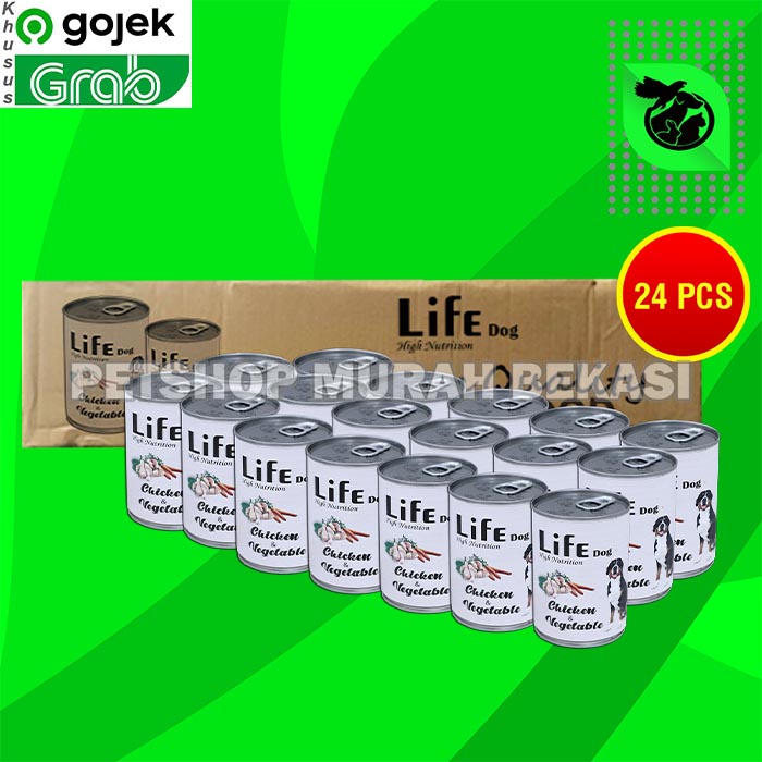 Gosend Life Dog Makanan Anjing Wet Food Kaleng Dus Isi 24 PCS 375 GR