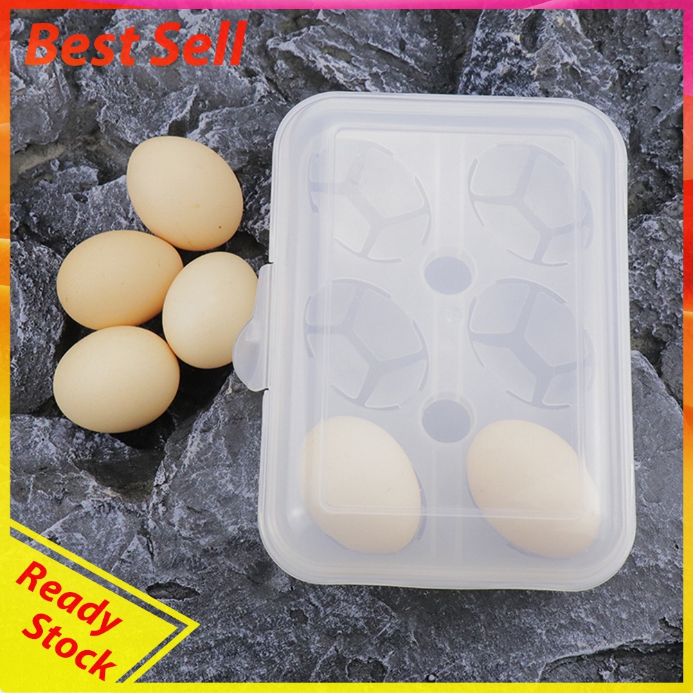 6 Slots Egg Storage Box Portable Egg Tray Container for Outdoor Camping BBQ