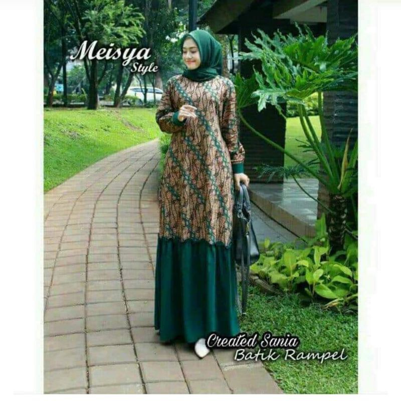 GAMIS BATIK MURAH GAMIS BATIK KOMBINASI REMPEL GAMIS BATIK PEKALONGAN