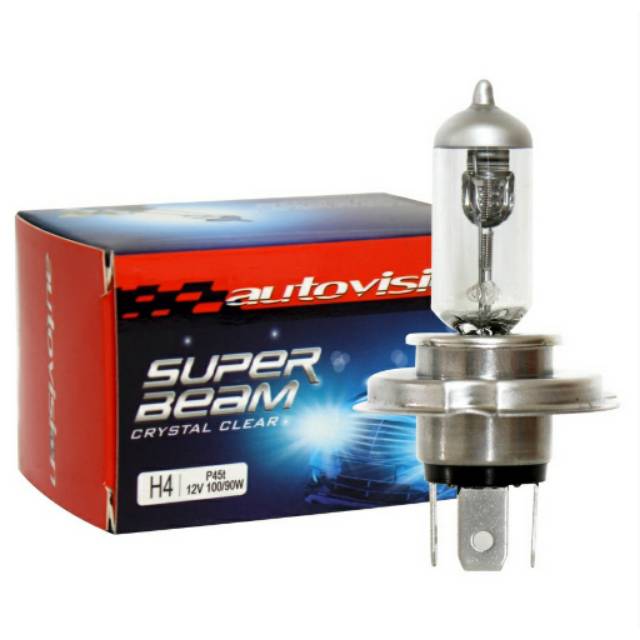 Bohlam Halogen H4 100/90 Watt Autovision Super Beam Lampu Mobil H4
