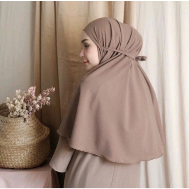 Bergo Mariam Premium Diamond / Bergo Mariam Tali Non Pet (Free Pouch)