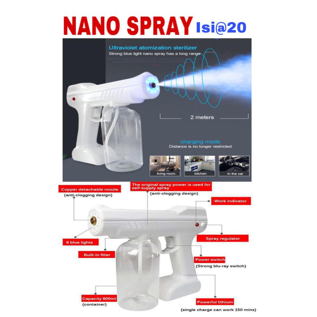 Semprotan Disinfektan/Alkohol Electric - Nano Spray Steam Gun Portable