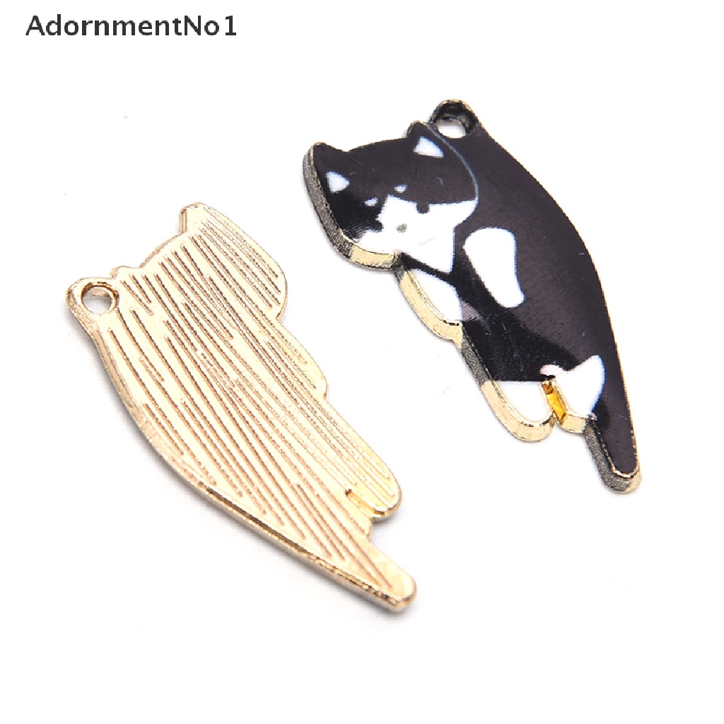 (AdornmentNo1) 10pcs / Set Liontin Enamel Bentuk Kucing + Cangkir Teh Bahan Alloy Untuk DIY Perhiasan