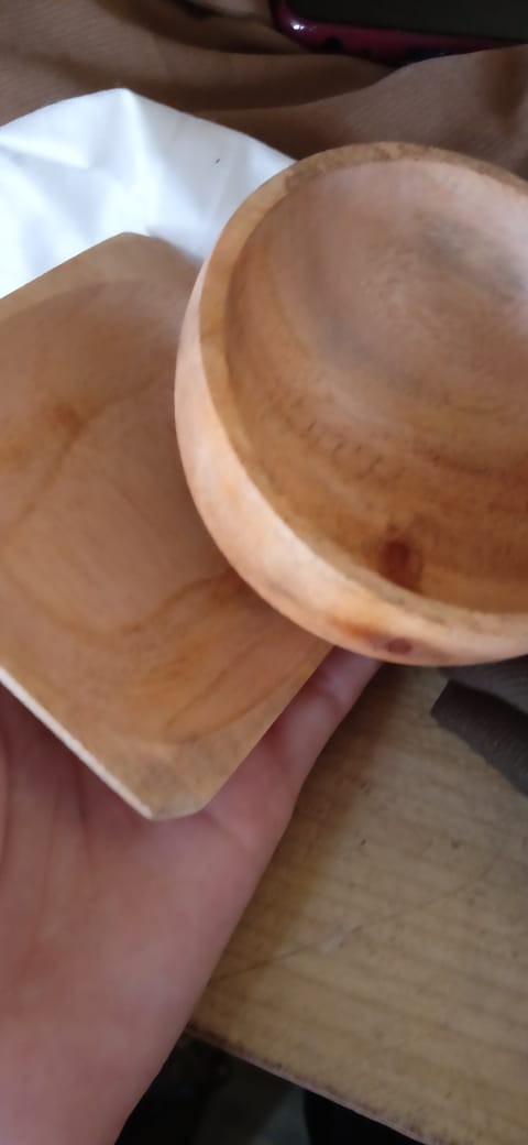 Tempat Sambal Mahoni 8cm.minimal 2pcs