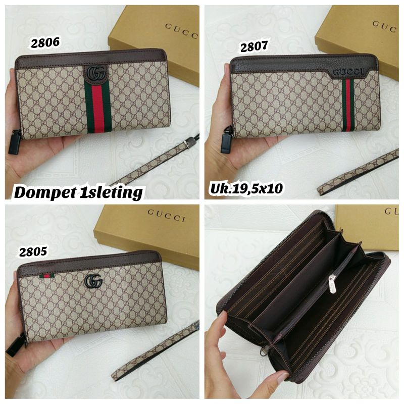 Dompet  1Sleting Wanita Asli Import Free Tali Pendek