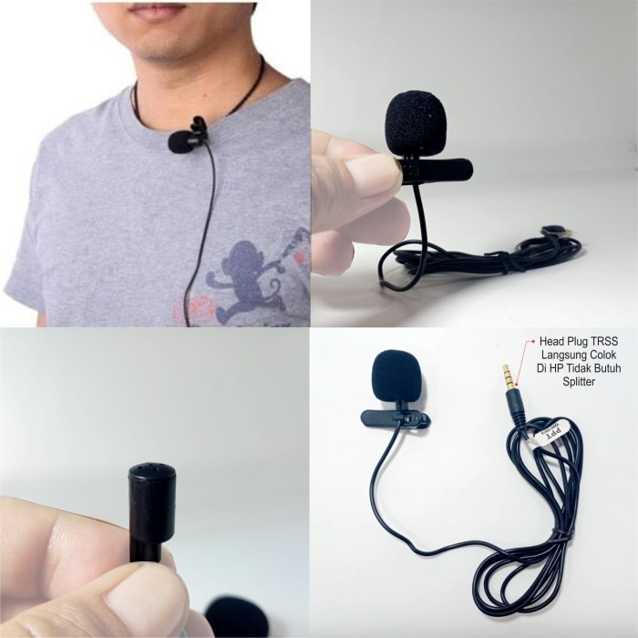 Mic Clip On 3.5mm Untuk Smartphone dan Laptop Tidak Perlu Splitter
