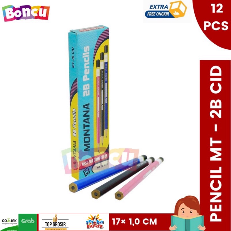 

Pensil 2B Montana tricolour alat tulis murah MT-2B CID [ 1 PAK ]