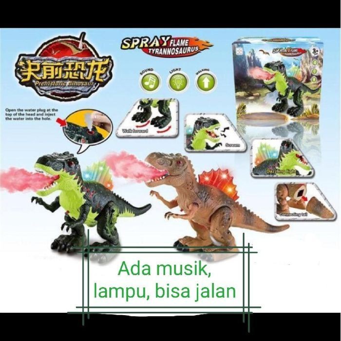 mwn.toys Mainan Dinosauruss Spray Flame Tyrannosaurus Keluar Asap No.660-A151