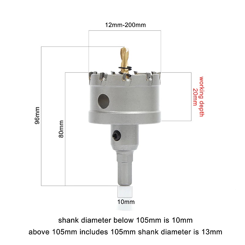 Versery Mata Bor Hole Saw Drill Bit Carbide Cobalt Steel