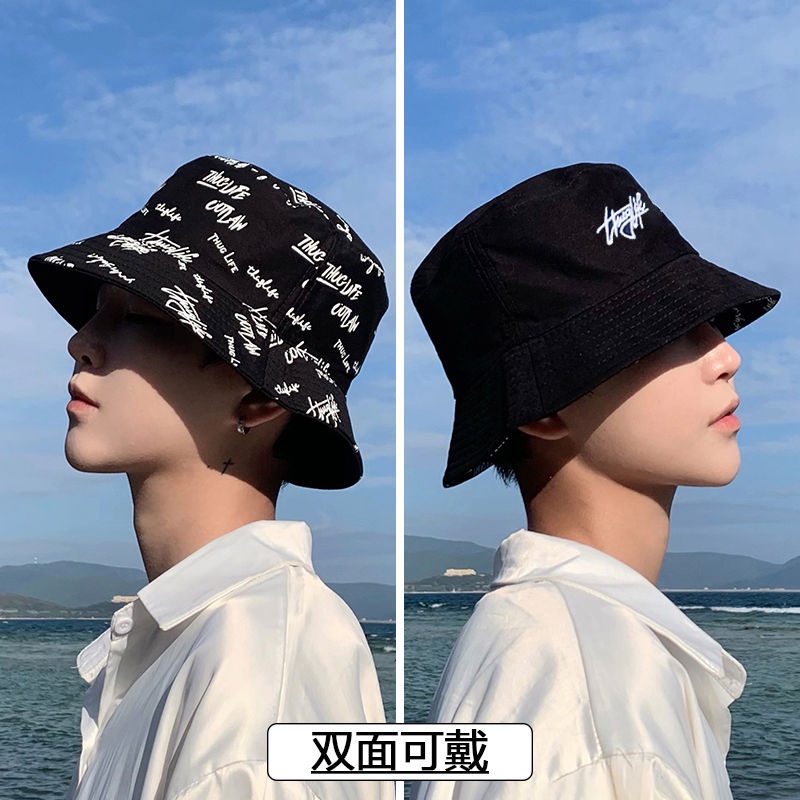 Topi Bucket Dua Sisi Motif Graffiti Gaya Korea Untuk Pria Dan Wanita Hipster