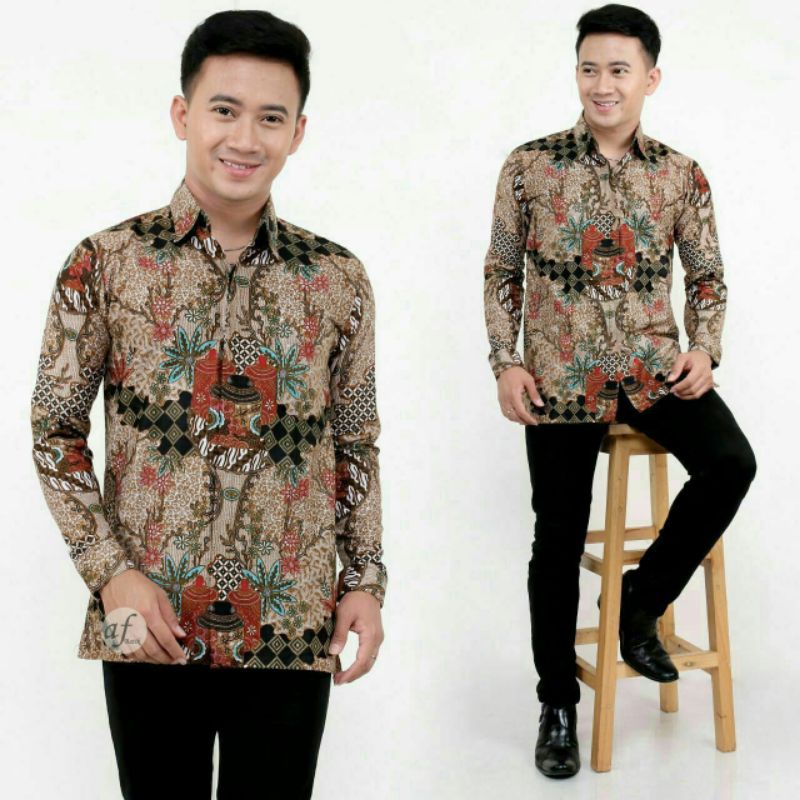 NEW ARRIVAL DISTRO BATIK PRIA BORDIR SOGAN HRB026 BATIKAF NOTOARTO BATIK IPNU-IPPNU HEM PRIA-Kmj Toples