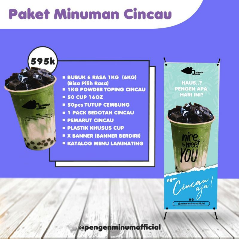 

paket minuman bubuk tea,cincau dan milkshake