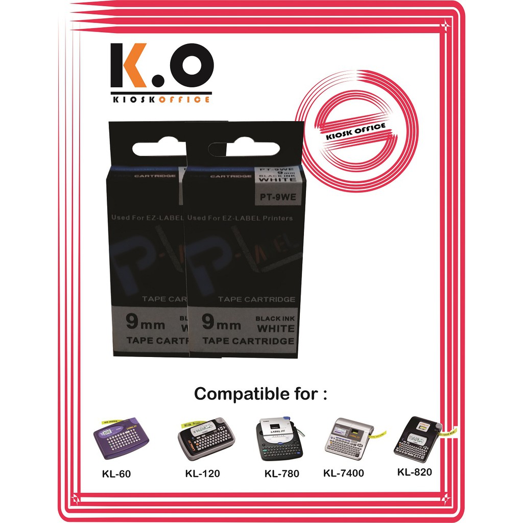 

Pita Label Tape Printer Casio 9mm Warna Putih