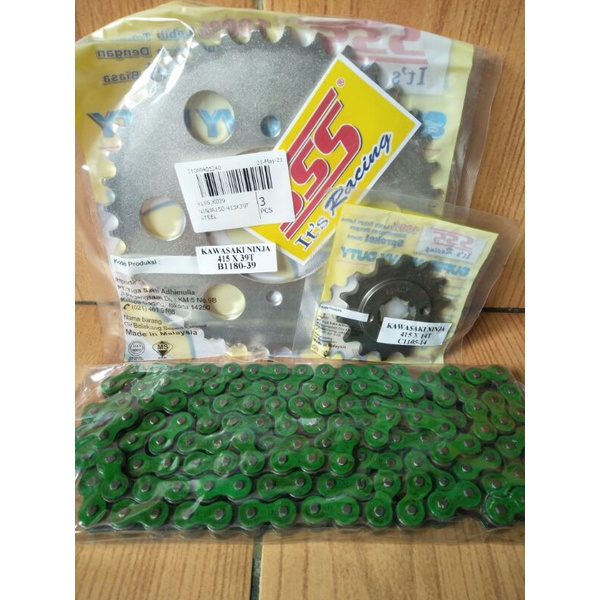 Gir set racing sss 415 tipis buat motor ninja 150RR/R/ninja 2tak