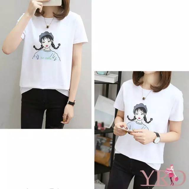 Fourfashion T-shrit kaos wanita SO CUTE TERBARU bhn spandex