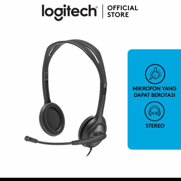 Logitech H111 Stereo Headset With Mic Headphone Earphone