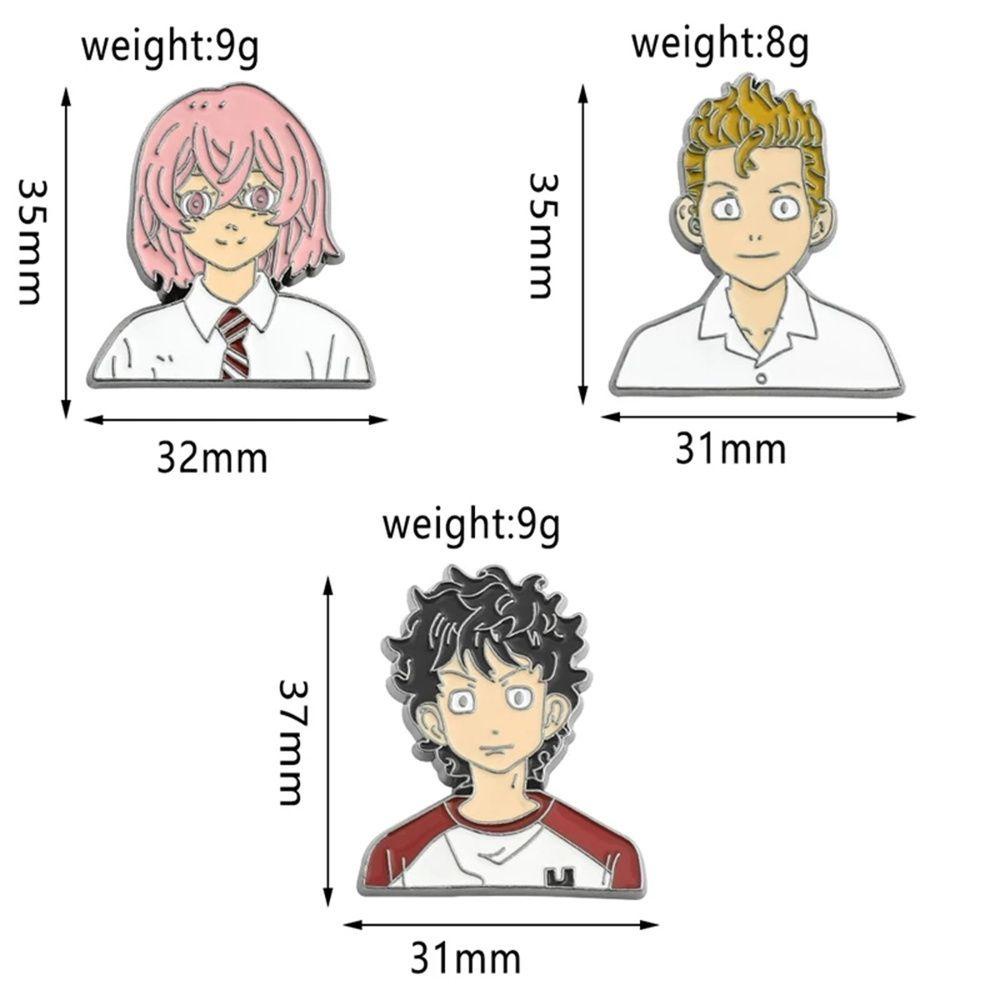 Lanfy Tokyo Revengers Bros Perhiasan Kartun Cartoon Lencana Pin Hanagaki Takemichi Bros Pin Aksesoris Koleksi Souvenir Bros Anime