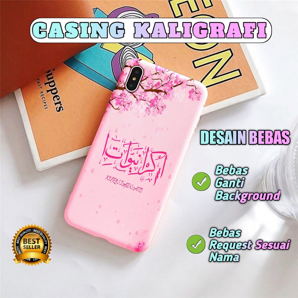Case Hp Kaligrafi Nama Casing Custom Premium Bebas Desain Background fullprint Softcase all smartpho