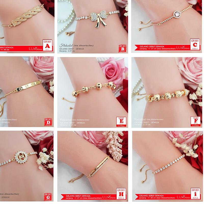 GR 001 GESER Untuk Gelang Serut Terlaris Banyak Model Terbaru Gelang Dewasa Perhiasan Imitasi Lapis 
