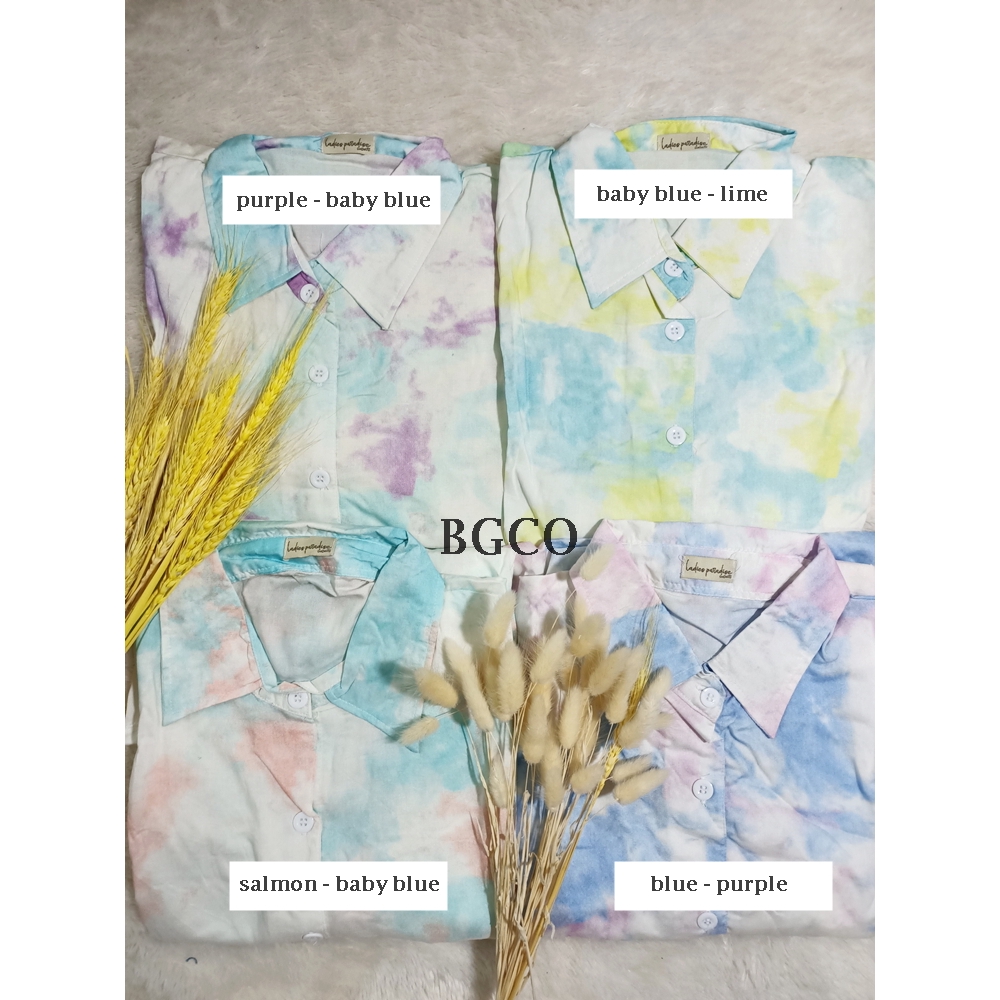 [COD] Cloudy One Set Tie Dye by BGCO.ID || Setelan Rayon Premium Wanita Oversize Kekinian