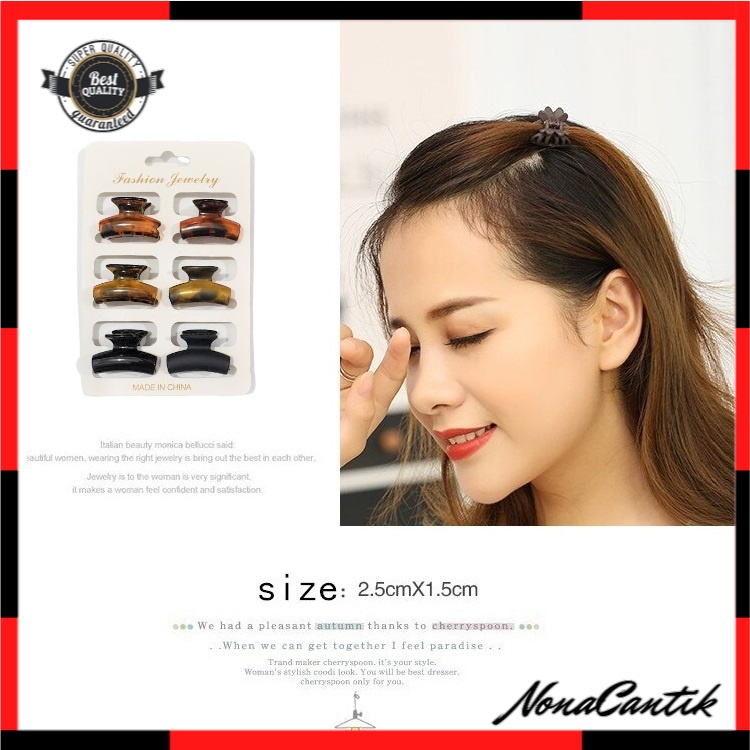 Jedai Doff Mini Set 3cm isi 6pcs Jepit Rambut Poni Jepitan Cepitan Jeday Rambut Anak Perempuan Maupun Dewasa Baby Mini Korea Lucu Hair Claw Clips