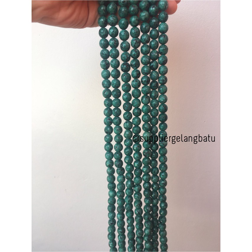 batu green badar lumut FACETED BEAD 10mm chrysocola bacan doko akik Grosir kerajinan tangan craft