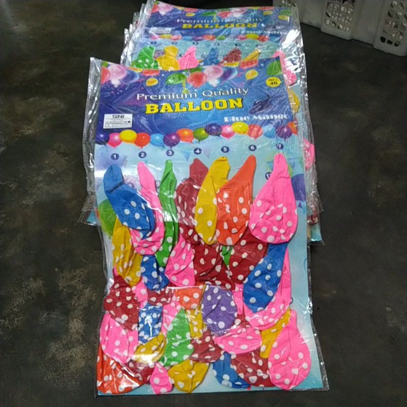 Balon Pesta Latex Polkadot Papan Isi 40Pcs