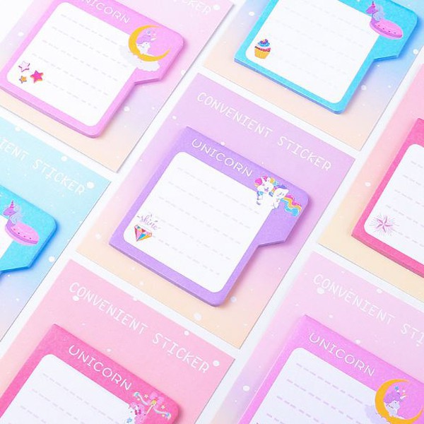 

STICKER NOTE MOTIF UNICORN CUTE MEMO KARAKTER LUCU MINI NOTES STICKER BUKU CATATAN TEMPELAN REMINDER