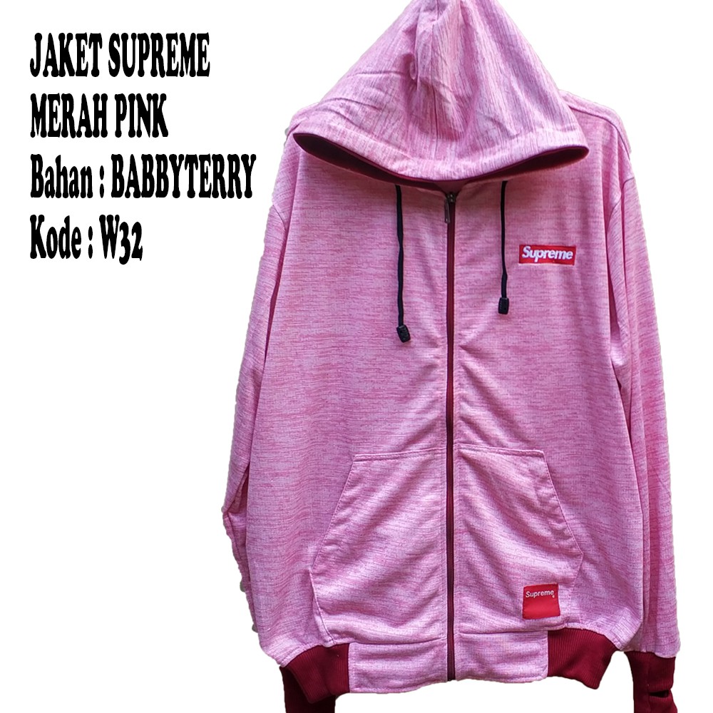 jaket pink supreme