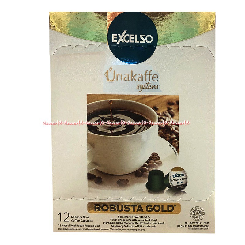 Excelso Unakaffe System Robusta Gold 12pcs Kopi Robusta Kapsul Ekselso Exselso Una Kaffe Unakafe