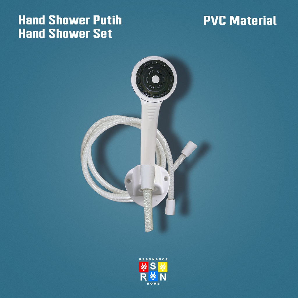 Hand Shower Set Putih PVC / Shower Mandi Bathub Resonance Home