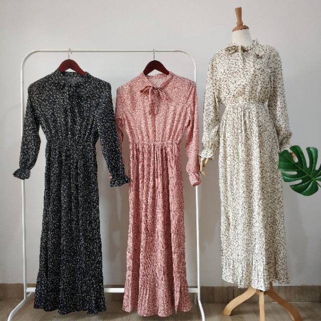 Maxi Dress korean prisket pleated plisket import bkk hk chn bangkok china