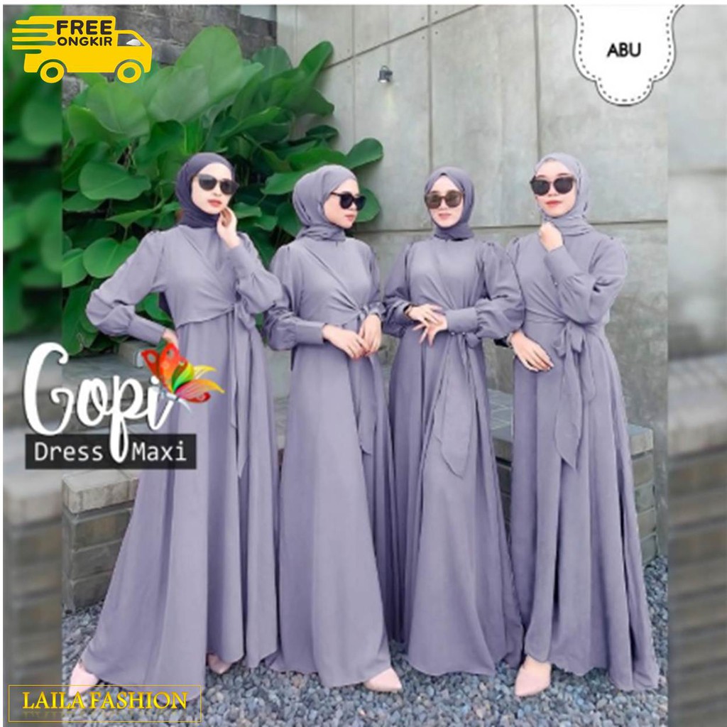 Baju Pesta Wanita Muslim Kondangan Brukat Mewah Elegan Gaun Muslimah Terbaru 2021 Maxy Gopi Lebaran Shopee Indonesia