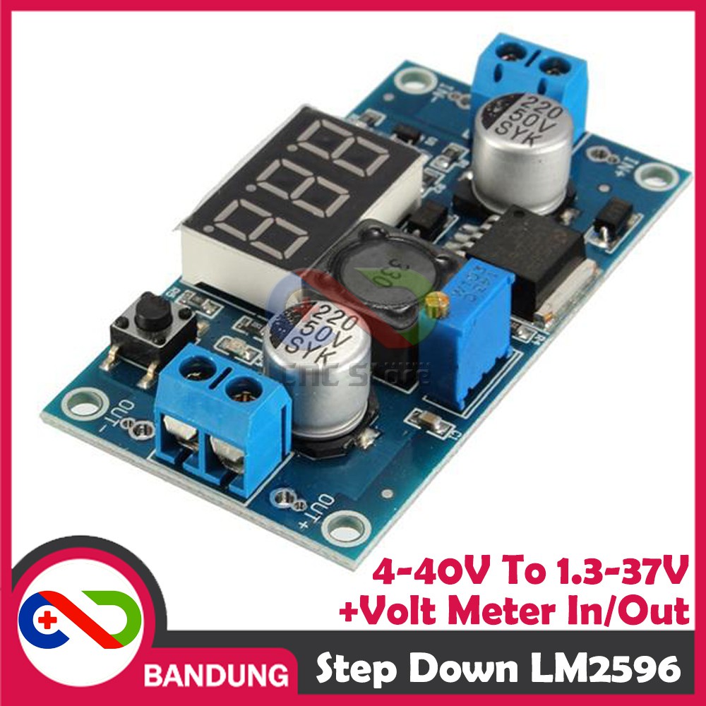 LM2596 DC-DC ADJUSTABLE STEP DOWN 4-40V to 1.3-37V LED VOLTMETER