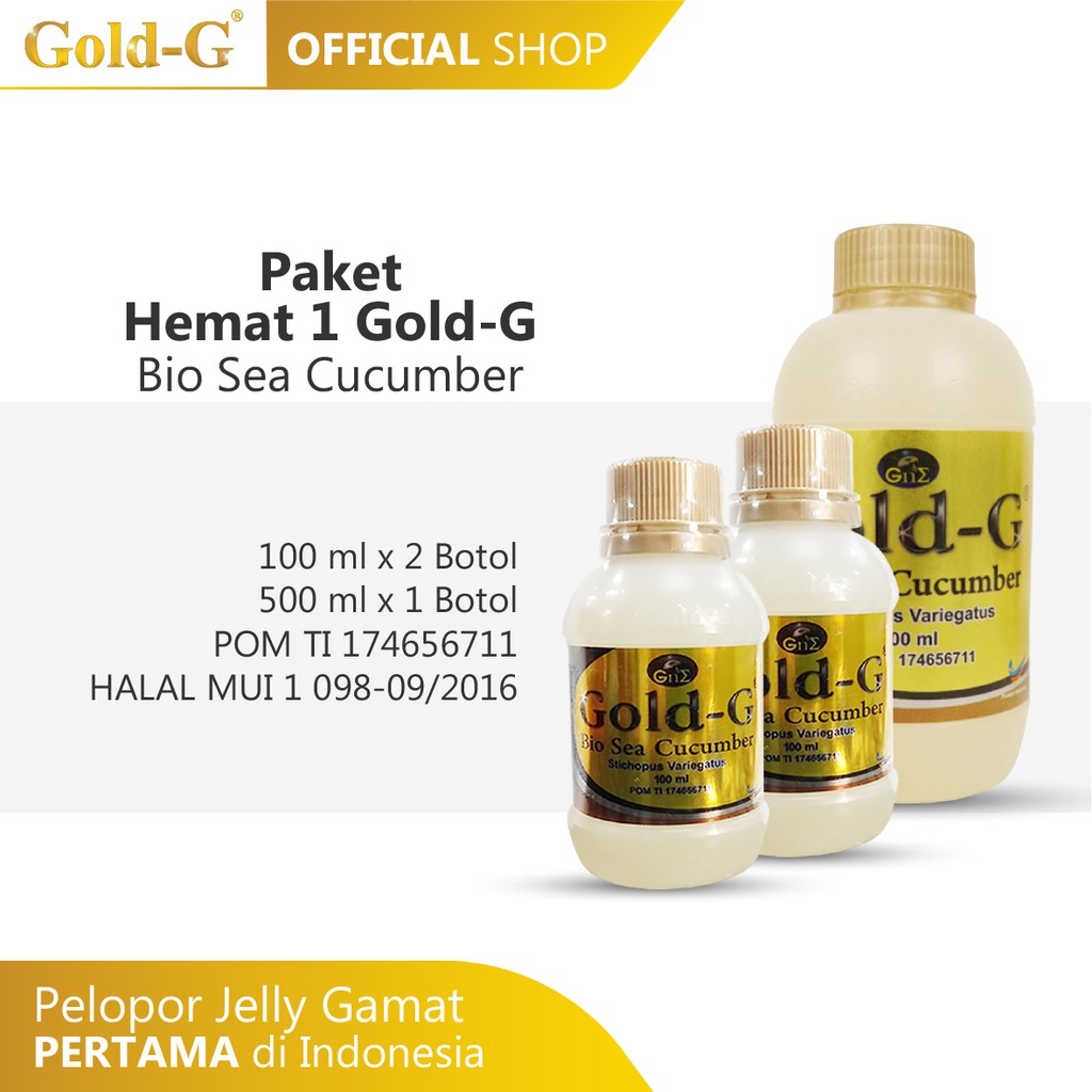 Gold G  Paket Hemat 1 Jelly Gamat Gold G  Bio  Sea Cucumber 