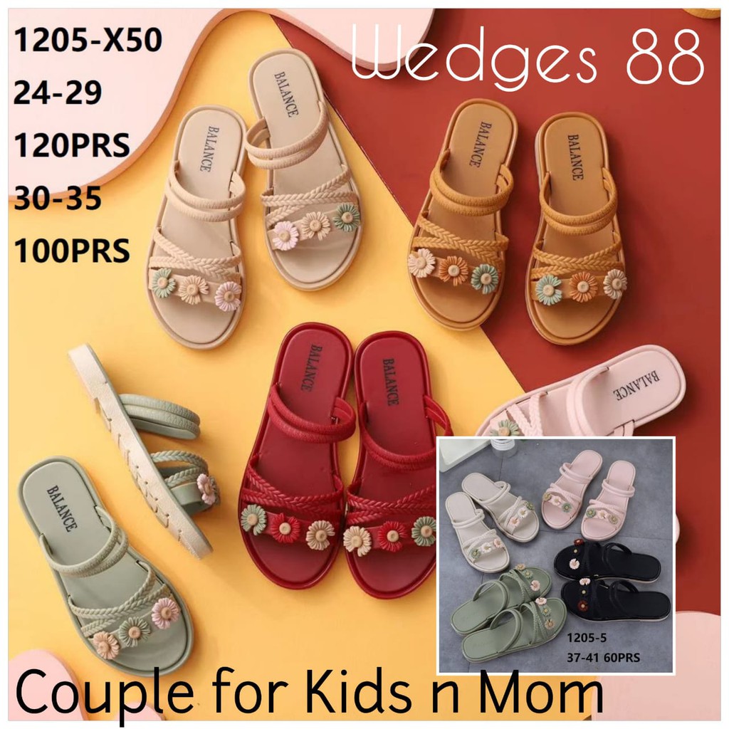 (24-30) Sandal Anak Perempuan Daisy BALANCE 1205-X50 Selop Jelly Bunga Tali Kepang Karet  Import ORI
