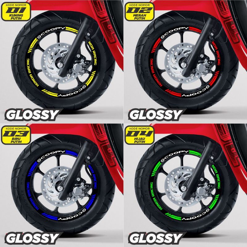 Sticker Lis Velg Honda Scoopy New 2020-2021 Velk 12Inch Variasi QLA-01
