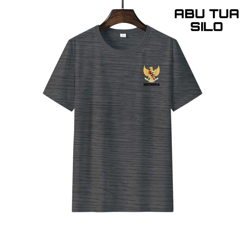 Noveli wear - Kaos polos distro Silo Dry Fit kerah bulat lengan pendek | kaos seragam olahraga logo Garuda Indonesia