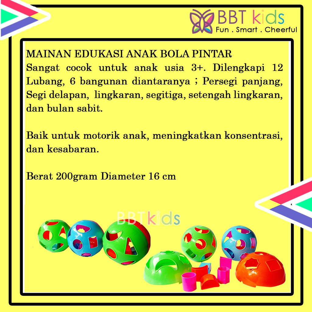 MAINAN EDUKASI ANAK BOLA PINTAR EDUKATIF PUZZLE BALL BENTUK WARNA MURAH