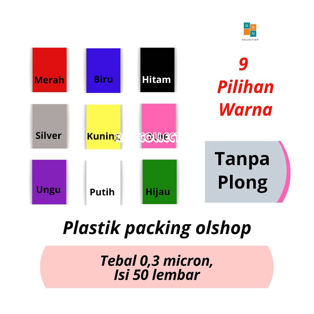 PLASTIK PACKING UK. 15x22 tebal 0,3 mikron isi 50/plastik packing olshop/plastik packing baju