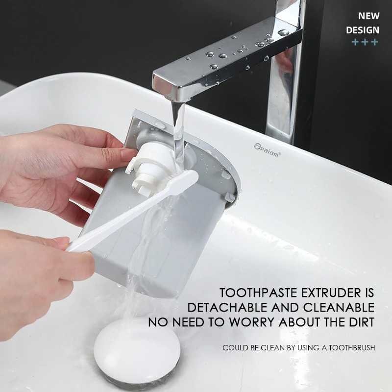 Rak Gantung Kamar Mandi Dispenser Odol Toothbrush Holder 2 Cup Magnet