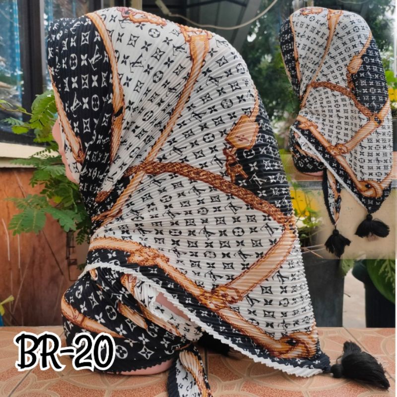 SEGIEMPAT PLISKET MOTIF JAMBUL BRANDED / JILBAB SEGIEMPAT PLISKET / SEGIEMPAT PLISKET / SEGIEMPAT VOAL / JILBAB JAMBUL-BR-20