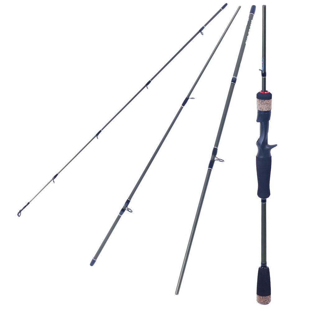 HNEGJIA 4 Sections Casting Spinning Fishing Rod M Power Fishing Rod with EVA Handle (1.8m/2.1m)