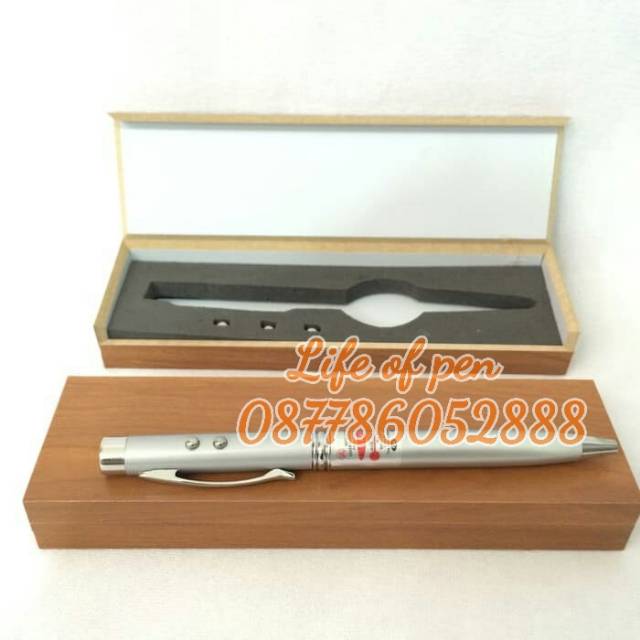 

MINIMUM ORDER 50 PCS Pulpen pena laser pointer 3 in 1 kotak kayu