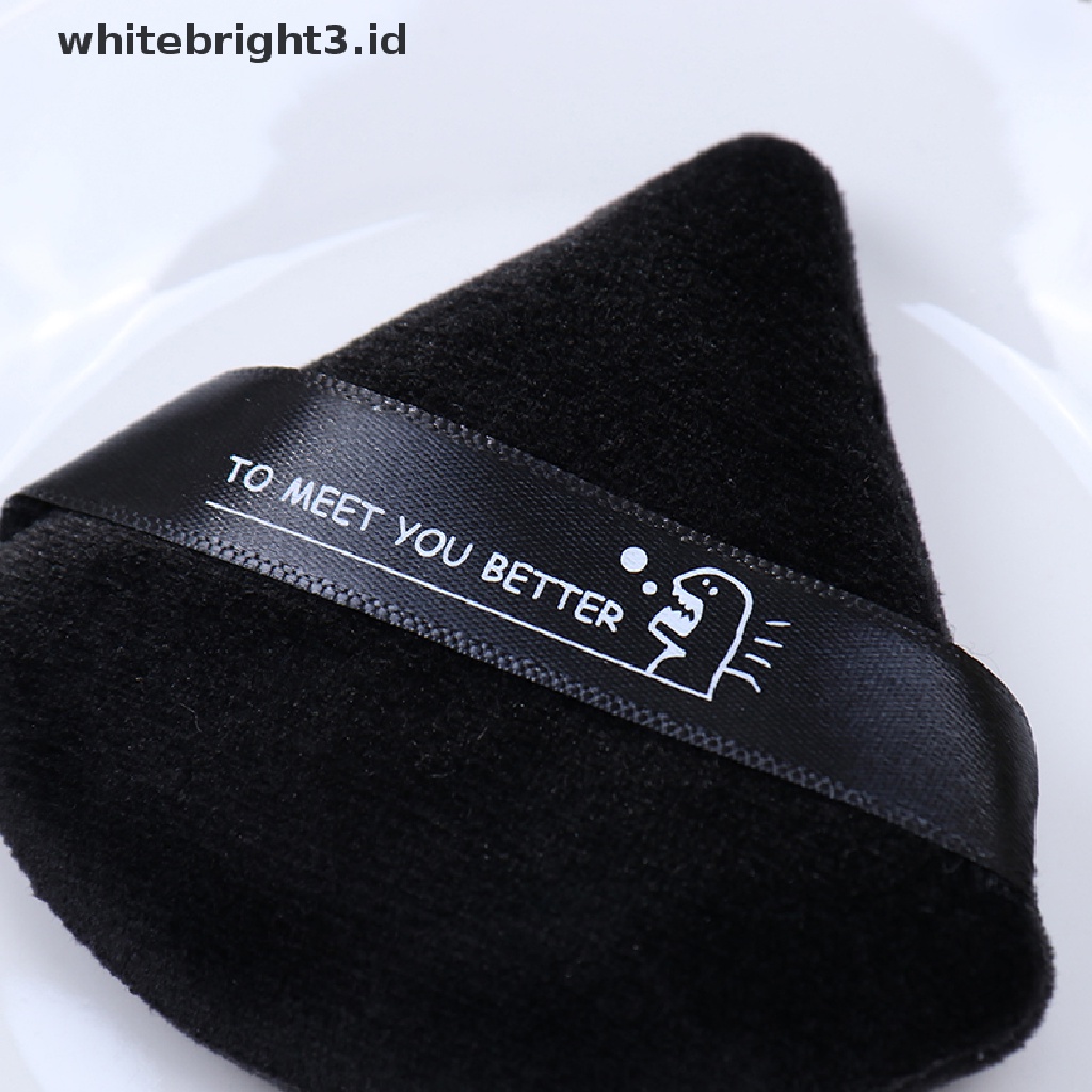 (whitebright3.id) Spons Puff Mini Bentuk Segitiga Bahan Katun Satin Untuk Makeup