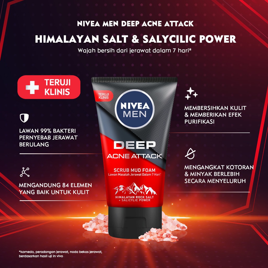 NIVEA MEN Deep Acne Attack Facial Foam 100ml